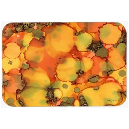Carolines Treasures Carolines Treasures 8976LCB Abstract in Orange & Greens Glass Cutting Board; Large 8976LCB